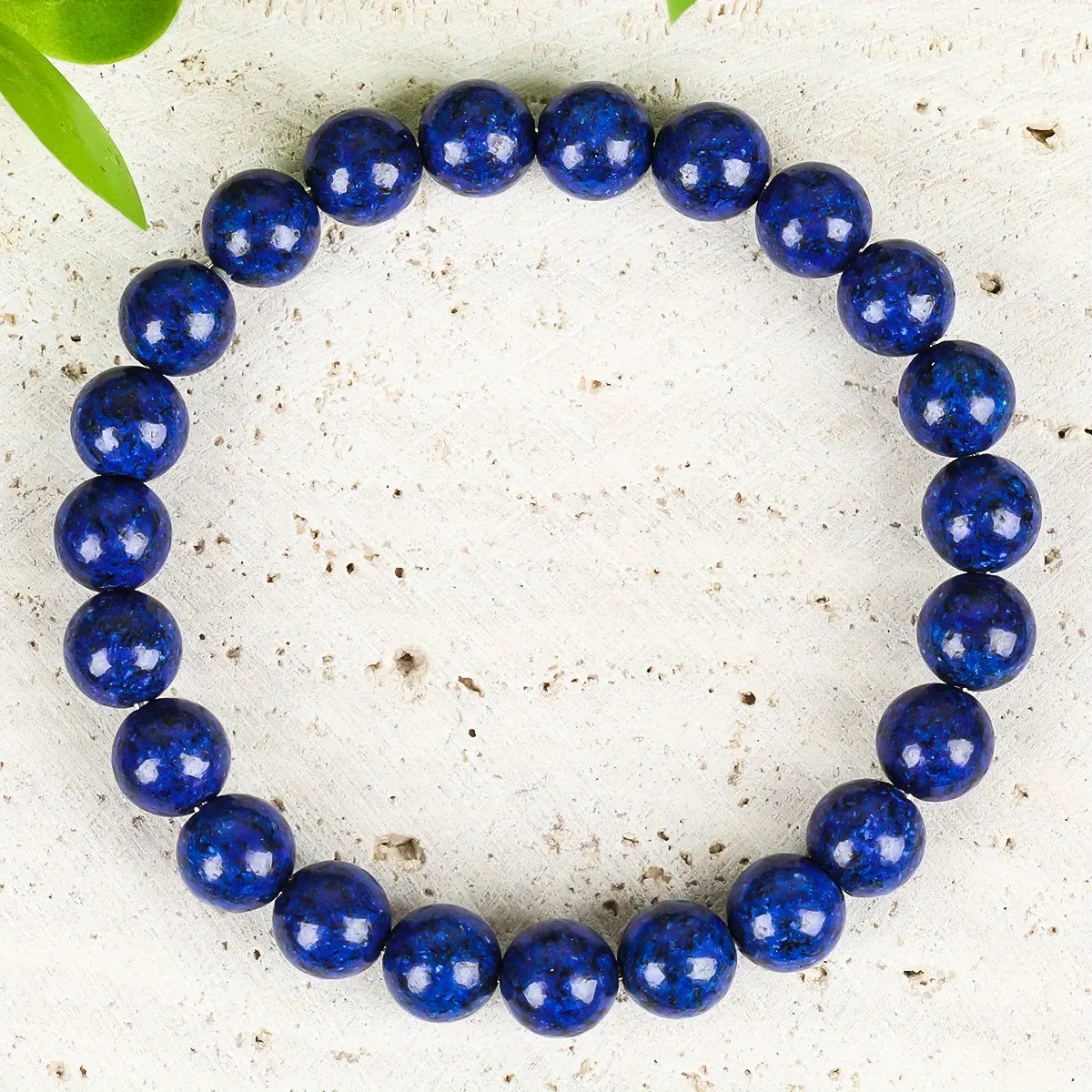 GADASLUY Natural Lapis Lazuli Gemstone Bracelet - Unisex Elastic Beaded Jewelry, Versatile Casual Wear, Auspicious Happiness Accessory, Elastic Fit, Daily, Bohemian, Comfortable Elastic Fit