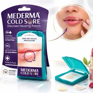 Mederma Cold Sore Discreet Healing Patches mask with Hydrocolloid for Fast Healing 12h Non-Stop Defense 15 Patches Mask