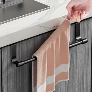 Minimalist Kitchen Towel Rack, No Drill Cloth Hanger, over Cabinet Door Towel Bar & Holder, Modern Design for Kitchen Organization, Hanging Over Cabinet