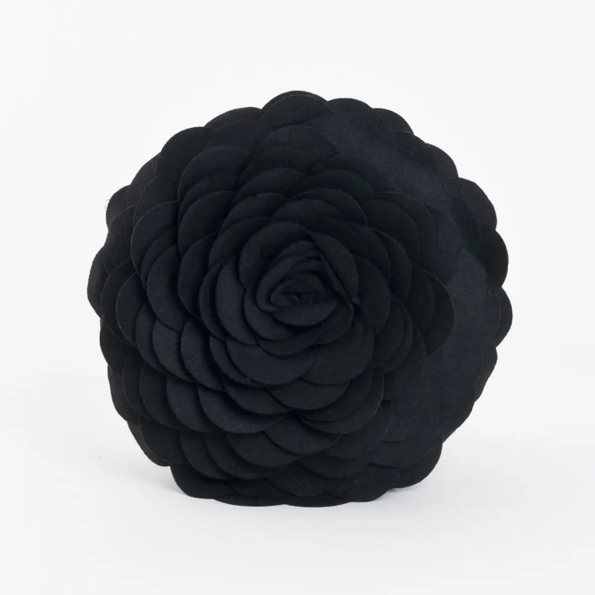 Saro Lifestyle FT095.BK16R 16 in. Rose Flower Motif Poly-Filled Throw Pillow, Black - for Room Decor, Whimsical Home Decor with Botanical Look
