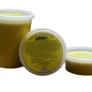Yuddys BeautyShea Raw Unrefined African Shea Butter Yellow 8oz Body Care Cream with Turmeric for Moisturization & Brightening