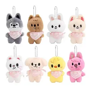 Kids  Plush Kpop Cartoon Stuffed Animal Plushies Stay Plush Doll Toys JYP Fans Leeknow Hyunjin Key chain Pendant Gift