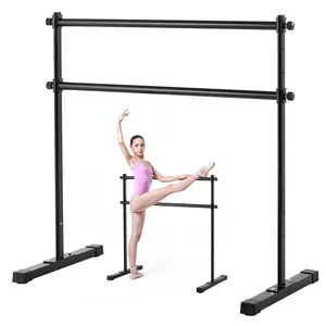 fathersdaygift VEVOR Ballet Barre, 4 Ft Double Barre Bar for Home, Freestanding Portable Ballet Stretching Dance Bars, Height Adjustable Anti-Wobble Fitness Studio Equipment, for Pilates Balance Workout