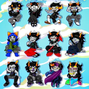 Homestuck Troll Acrylic Keychain Charms, Homestuck Keychains, Cute, Durable, And Perfect For Bags, Keys, Or Gifts. Great For Daily Use Or As Thoughtful Little Gifts For Your Friends And Yourself.