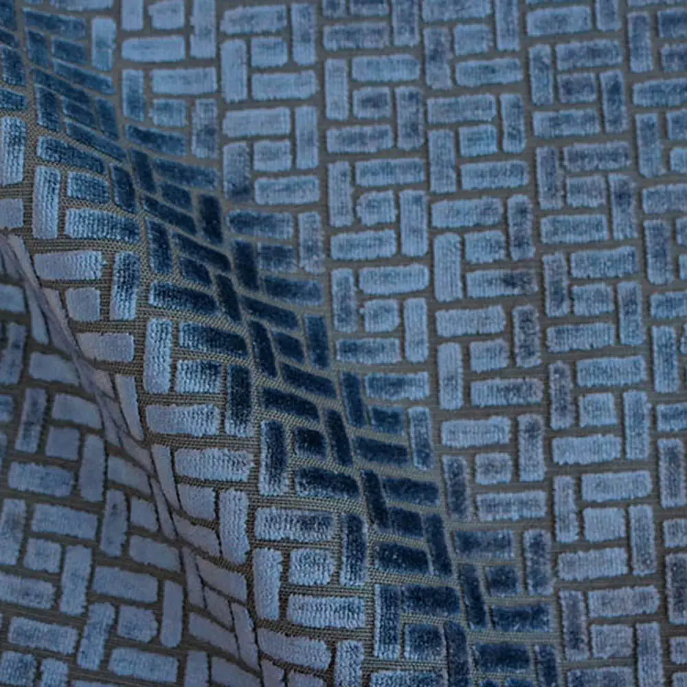 WESTFIELD, JENGA, GEOMETRIC PATTERN BURNOUT UPHOLSTERY FABRIC BY THE YARD