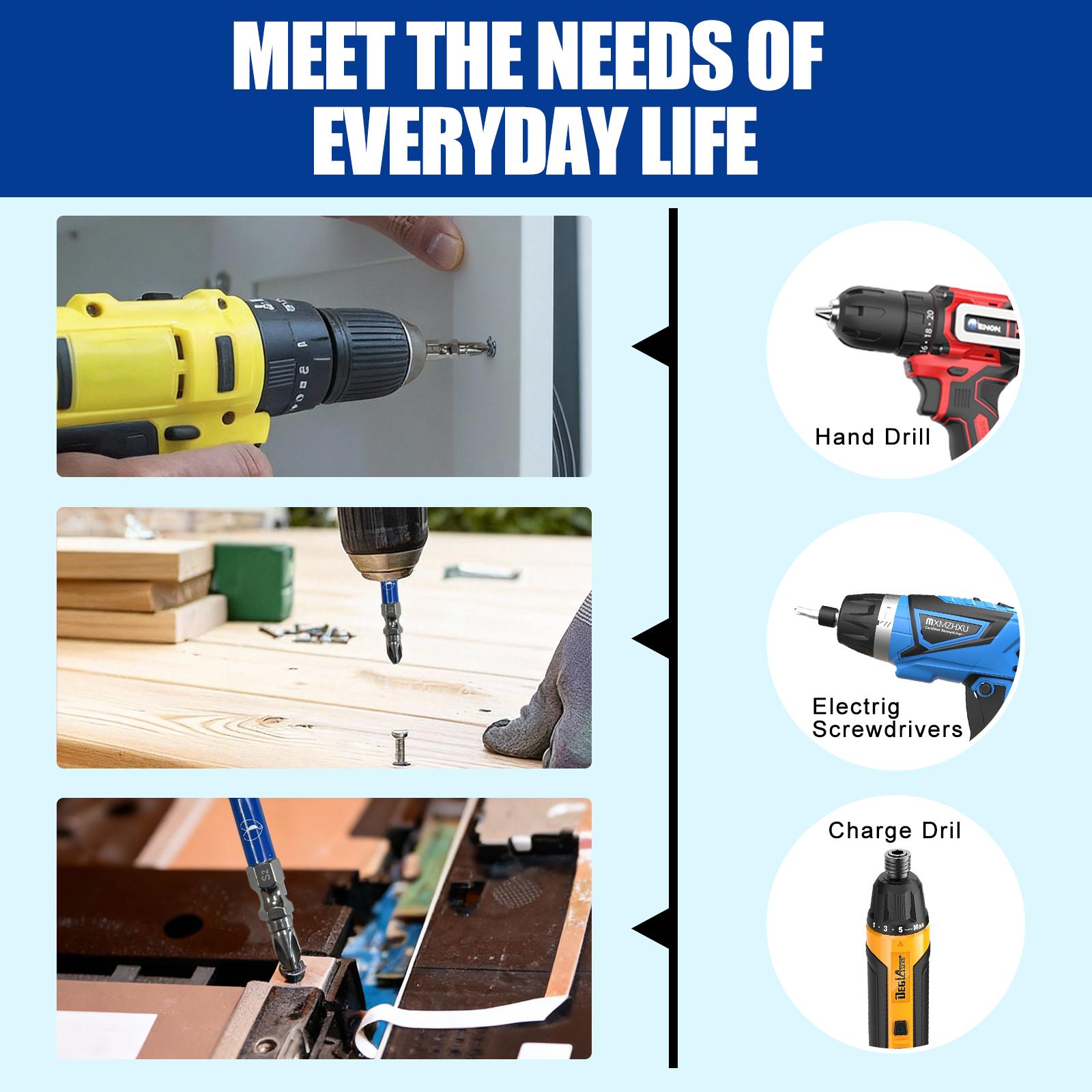 Strong Magnetic Screwdriver Bit Set, 10PCS PH2 Phillips Bits, 50mm 2-Inch S2 Impact-Resistant Drill Bits, 1/4" Hex Shank for Electric Screwdriver and Impact Driver