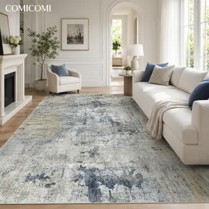 ComiComi Modern Abstract Area Rug, High-Density Low Pile Machine Washable Rug, Ultra Soft Non-Slip Stain Resistant Carpet for Living Room, Bedroom, Dining Room, Home Decor, Mid-Year Sale,Summer Win