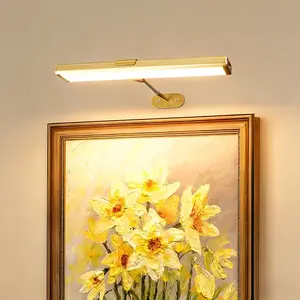 Wall Picture Light, Rechargeable Wireless Remote, 16 Inch Adjustable Magnetic LED Art Display Lamp, Led Decoration Lamp, Artistic Display, 3 Color Temperatures, Gallery, Living Room, Bedroom, Hallway