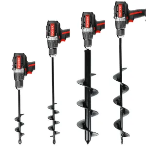 Auger Drill Bit for Planting, Garden Ground Earth Spiral Drill Bit for 3/8" Hex Drive Drill, for Post Hole Digger Bulb Bedding Digging Plant Rapid Planter