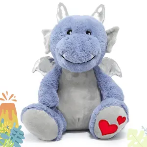 EMOIN Dinosaur Stuffed Animal, Cute Dinosaur Plush Toys with Horn and Wings, Soft Dino Plushies Birthday Gift for Boys Girls