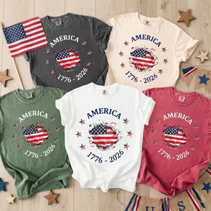 Comfort Colors America 250th Anniversary Shirt, Vintage 1776 USA Flag Graphic Tee, Patriotic USA Flag Tee, 4th of July Independence Day Gift, Casual Summer Top