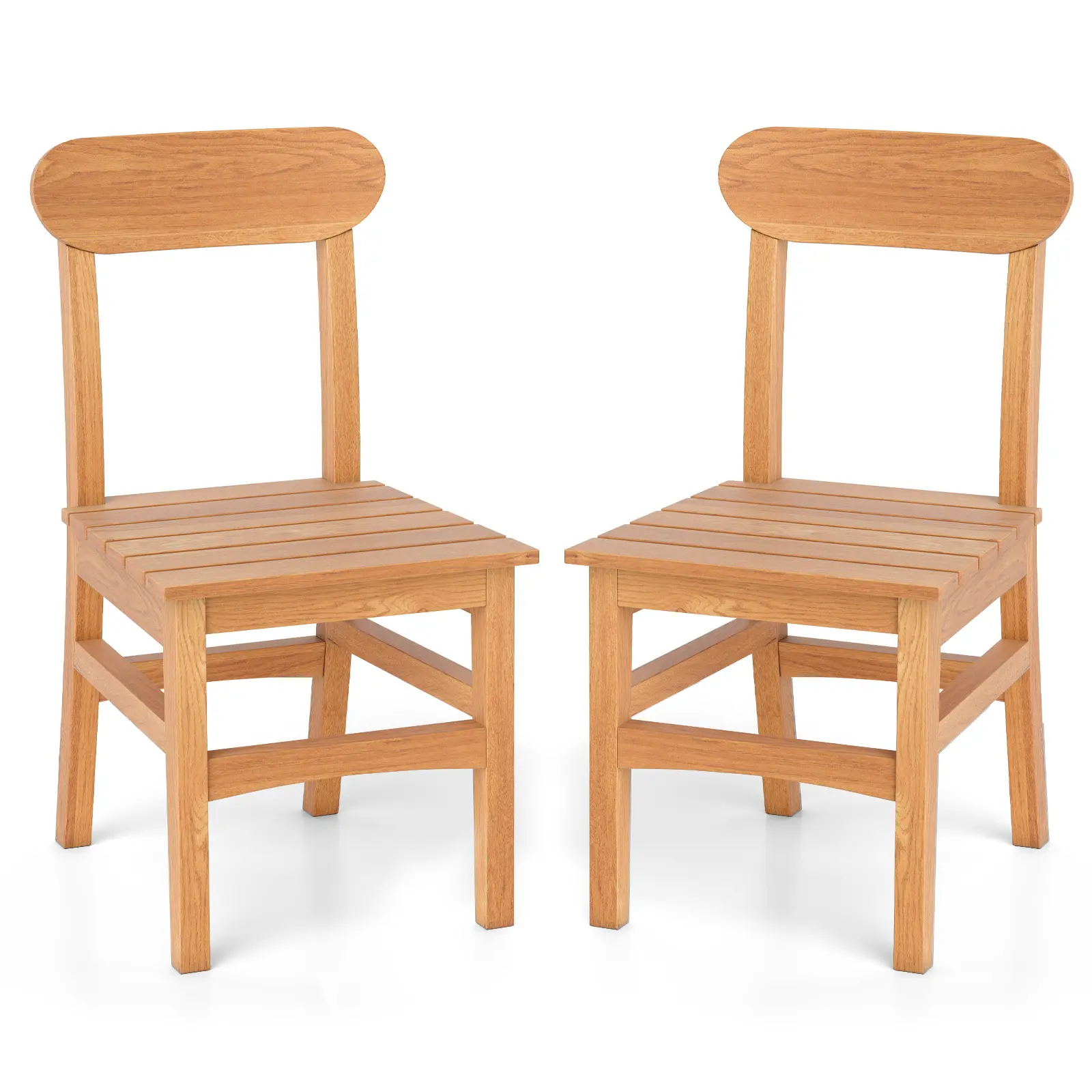 COSTWAY - Patio Teak Wood Chair COSTWAY - Patio Teak Wood Chair
