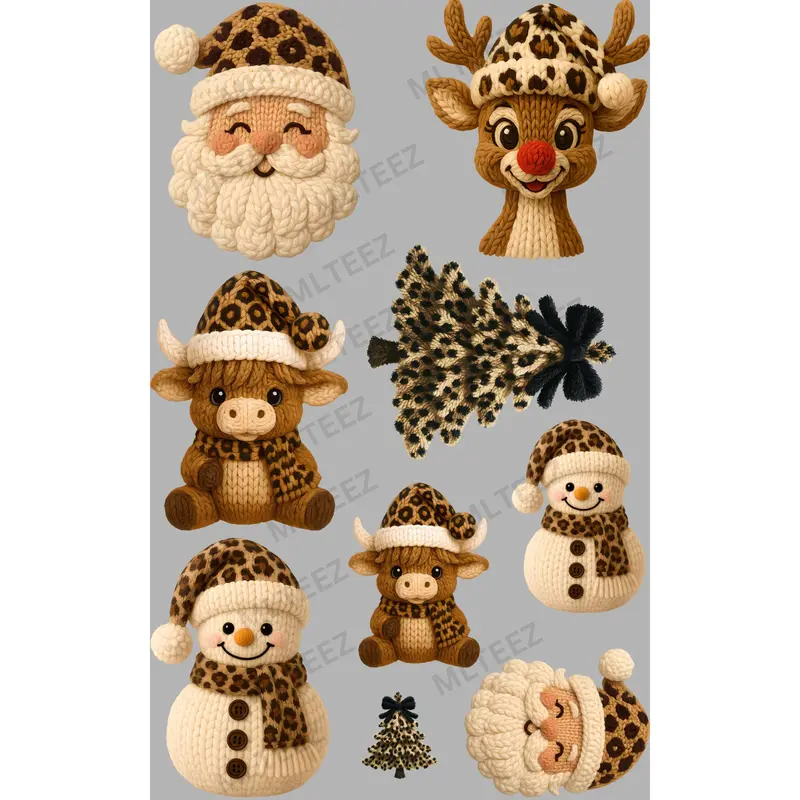 WHITE CHRISTMAS YARN (1) PREMADE GANGSHEET  - 22X36  DTF TRANSFERS - DIRECT TO FILM