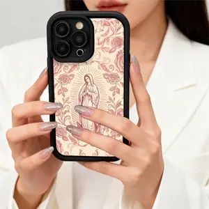 Virgin Mary Design TPU Soft Silicone Smartphone Casing, Fully Protected Shockproof Cellphone Accessory, Handheld Case for iPhone 17,16,15 Pro Max,14,13,12,11,X,Plus,Mini