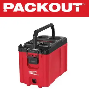 Milwaukee PACKOUT 10 in. Compact Portable Tool Box with Adjustable Dividers and Interior Storage Tray