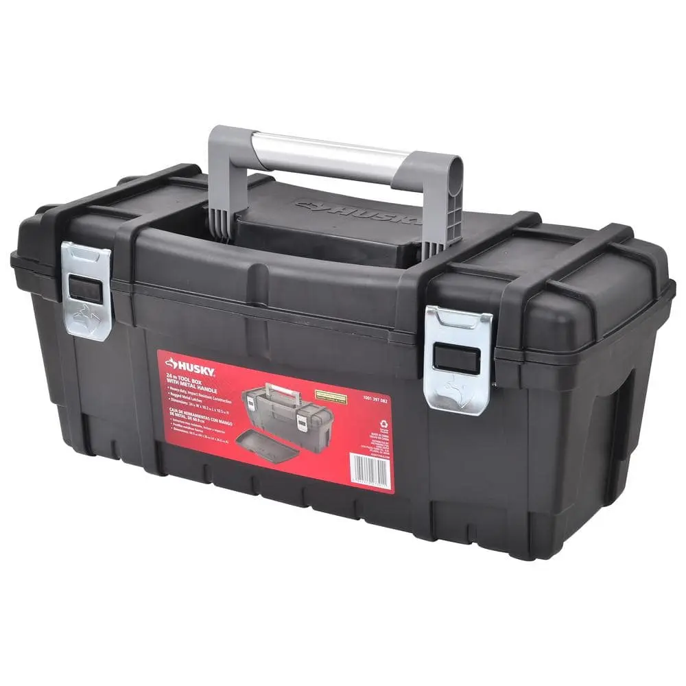 24 in. Hand Tool Box in Black