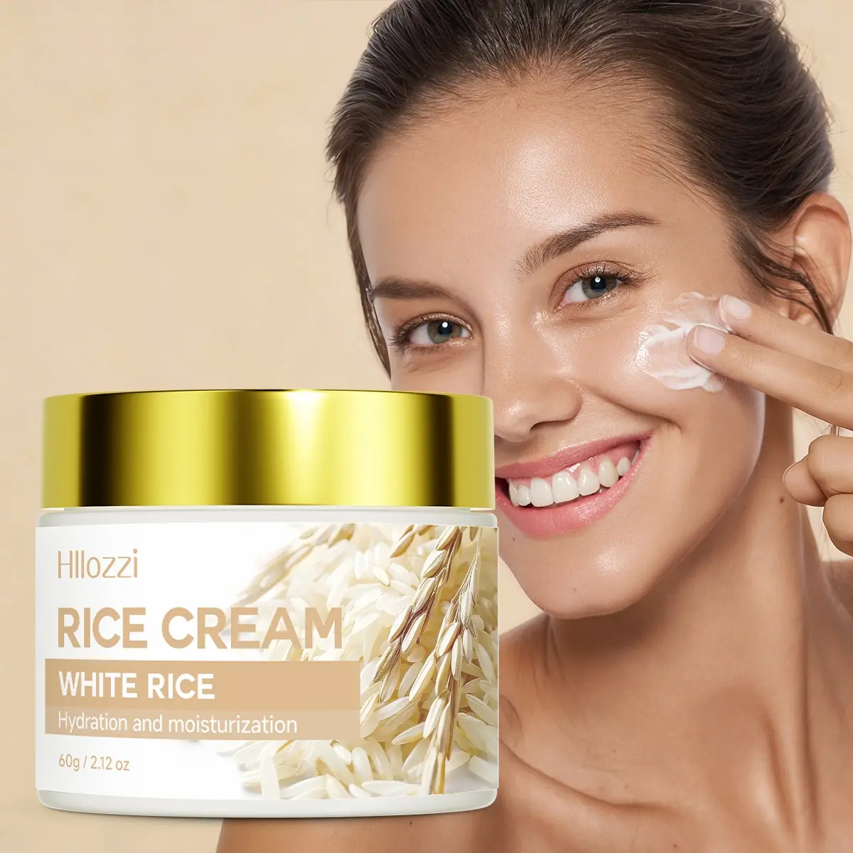 Rice Face Cream, Moisturizes Skin, Deeply Moisturizing, Prevents Dryness, Smooths Skin, Essential Skincare Product, Hydrating and Nourishing Formula
