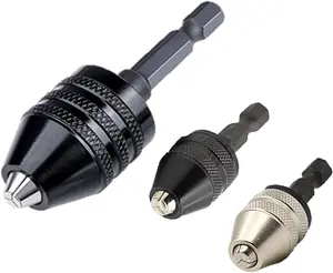 Drill Bit Adapter with 1/4 Hex Shank - 3Pcs Small Drill Chuck Extension for Impact Driver (0.6-8mm,0.3-3.6mmX2) Light Light Steel Steel Steel