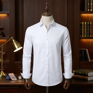 Men's Stretch Wrinkle-Free Formal Dress Shirt - Long Sleeve Button Down Shirt Perfect for Wedding Prom Business Office Professional Wear Comfortable Breathable Fabric Classic Fit Essential Clothing