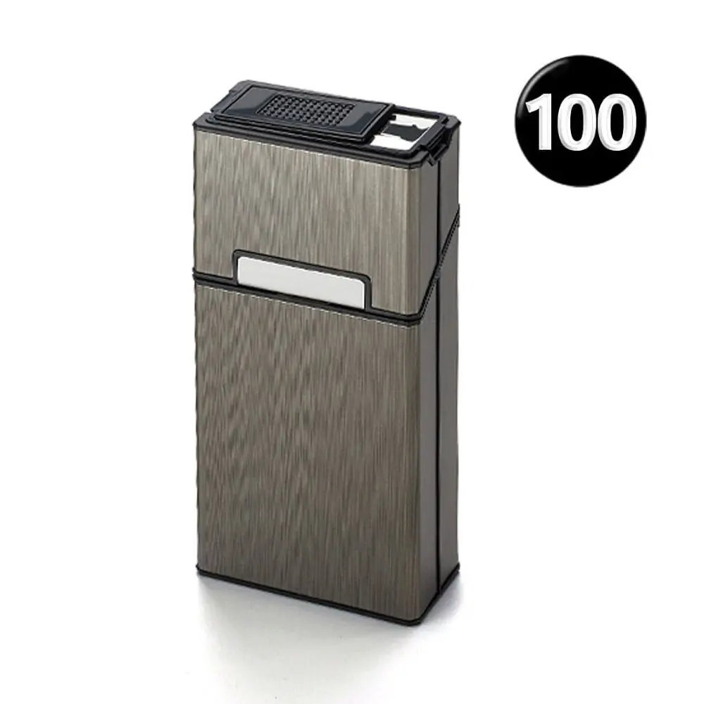 Aluminum CigaretteCase with USB Rechargeable Lighter, Windproof, Pressure-Resistant, Moisture-Proof, Flip-Top Lighter Case, Holds 20 Pcs, Stylish Lighter for Business and Casual Use