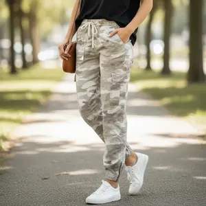 American Eagle Camo Pants Junior Size 10 Women's Size 4 Comfortable Cargo Style with Drawstring Waist