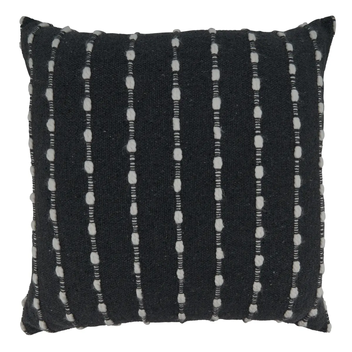 Saro Lifestyle 260.BK22SP 22 in. Striped Square Poly-Filled Pillow, Black