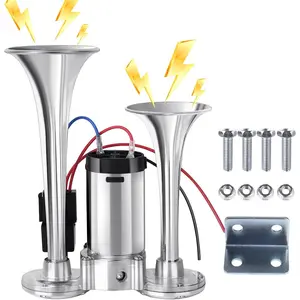 12V 600DB Upgraded Air Horn Dual Horn, Super Loud Truck Train Horn Kit with Air Compressor Suitable for Any 12V SUV Motorcycle Truck Pickup Truck Train Car Boat, Truck Horns, Vehicle