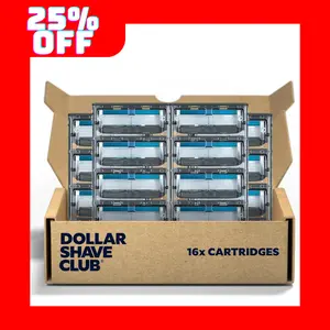 Viral Razor Refills! Dollar Shave Club 6-Blade (16 Pack) - No Nicks, No Burns - Aloe Strip for Sensitive Skin