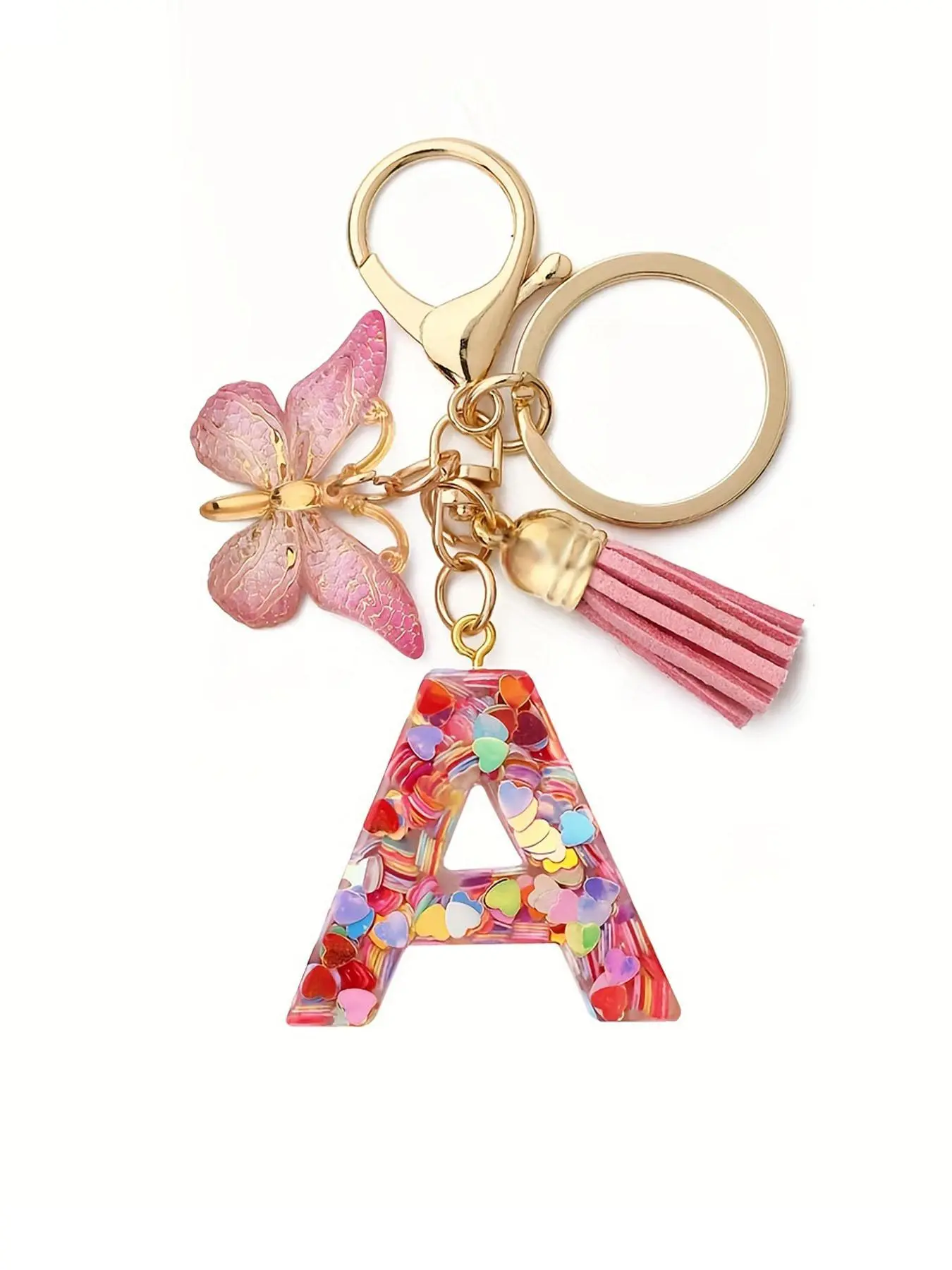 Initials Letter Design Keychain, Cute Keychain for Women & Girls, Fashion Accessories for Bag Decoration, Keychain for bags