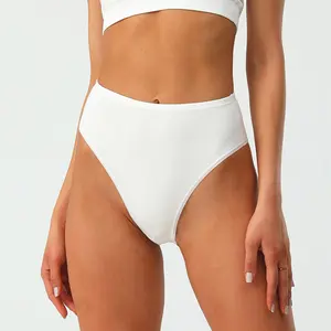 Women's High Rise Deep Crotch Cotton Panties Soft Stretch Comfort High-Waisted Briefs