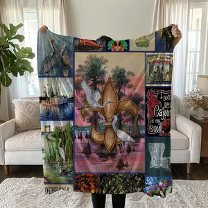 Louisiana Blanket, Louisiana State Blanket, Louisiana Culture Throw Blanket, Xmas Blanket, Cozy Christmas Blanket, Christmas Home Decor