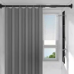 Telescopic Metal Closet Rod, Plastic Clothes Drying Rack, Durable Punch-Free Curtains Rack, Multi-Purpose Hanging Rack