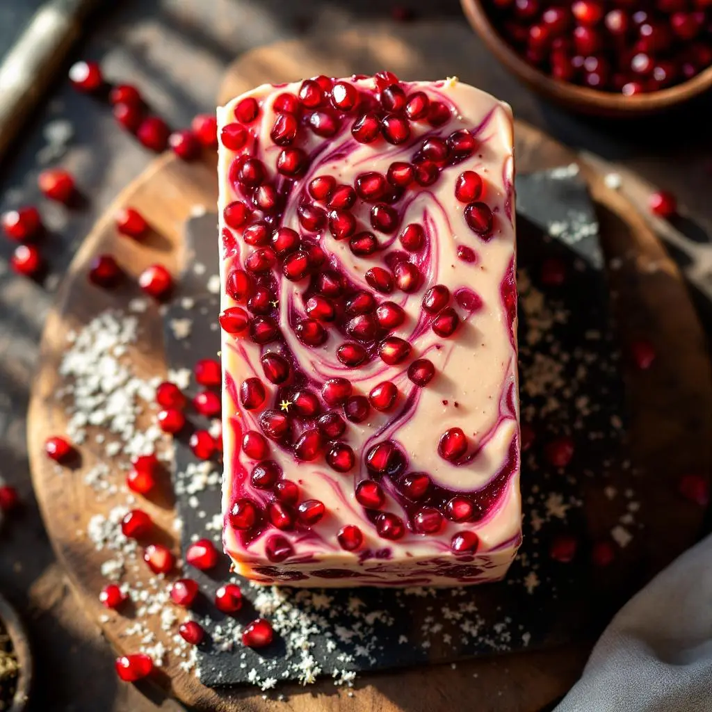 Pursuit By Brittany Ashey Pomegranate GOATS MILK SOAP LOAF