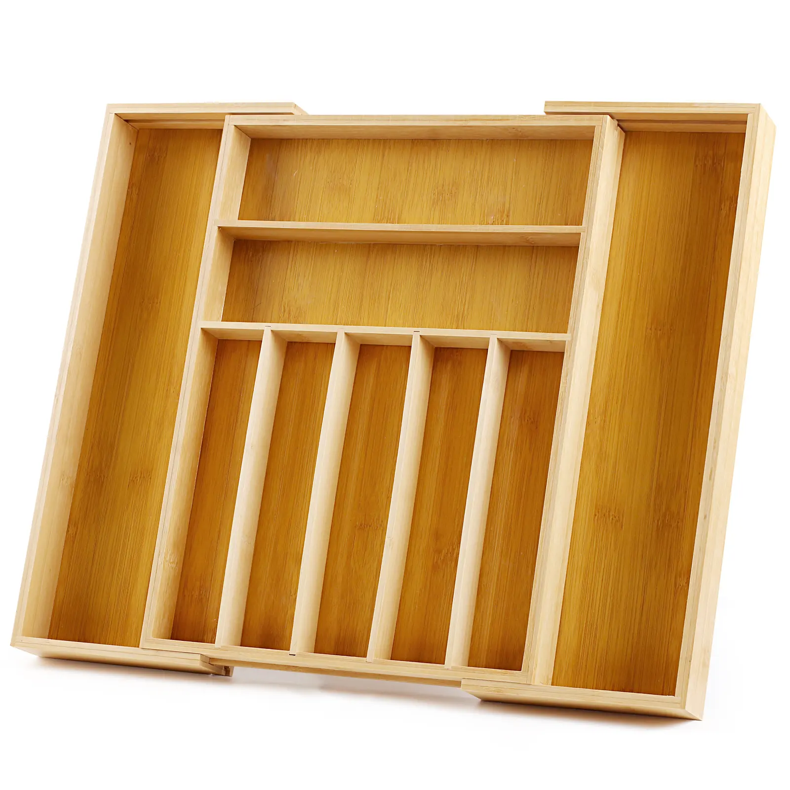 Expandable Kitchen Drawer Organizer Adjustable Utensil Holder & Cutlery Tray Organiser for Silverware Flatware Knives in Kitchen Drawer Divider