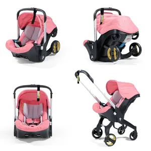 1-in-1 Convertible Baby Stroller (No LatchBase) - Reversible Seat, Adjustable Bassinet, Lightweight Folding Travel Stroller, Affordable Unisex Baby Gear, # Summervibes pink