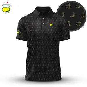 Masters Inspired Pattern Golf Polo Shirt for Men | Lightweight Performance Golf Polo
