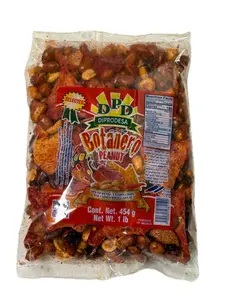 Cacahuate Botanero Mexicano con Totopos, Chile seco y Ajo 1 lb Diprodesa | Diprodesa Botanero Peanut Snack Mix with Corn Chips, Chili & Fried Garlic, 1 lb (454 g), Product of Mexico