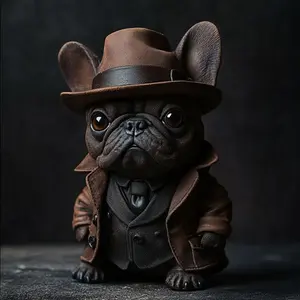 New Bulldog Gentleman Resin Statue Craft Ornament, Home Decor Living Room Decor Desktop Small Figurine Gift, Modern Home Decoration, Elegant Table Decoration