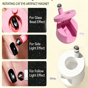 1pc Rotating Cat Eye Magnet Tool, Automatic Wide Light Line Nail Art Tool, Beginner-Friendly Salon DIY Press-On Nails Essential