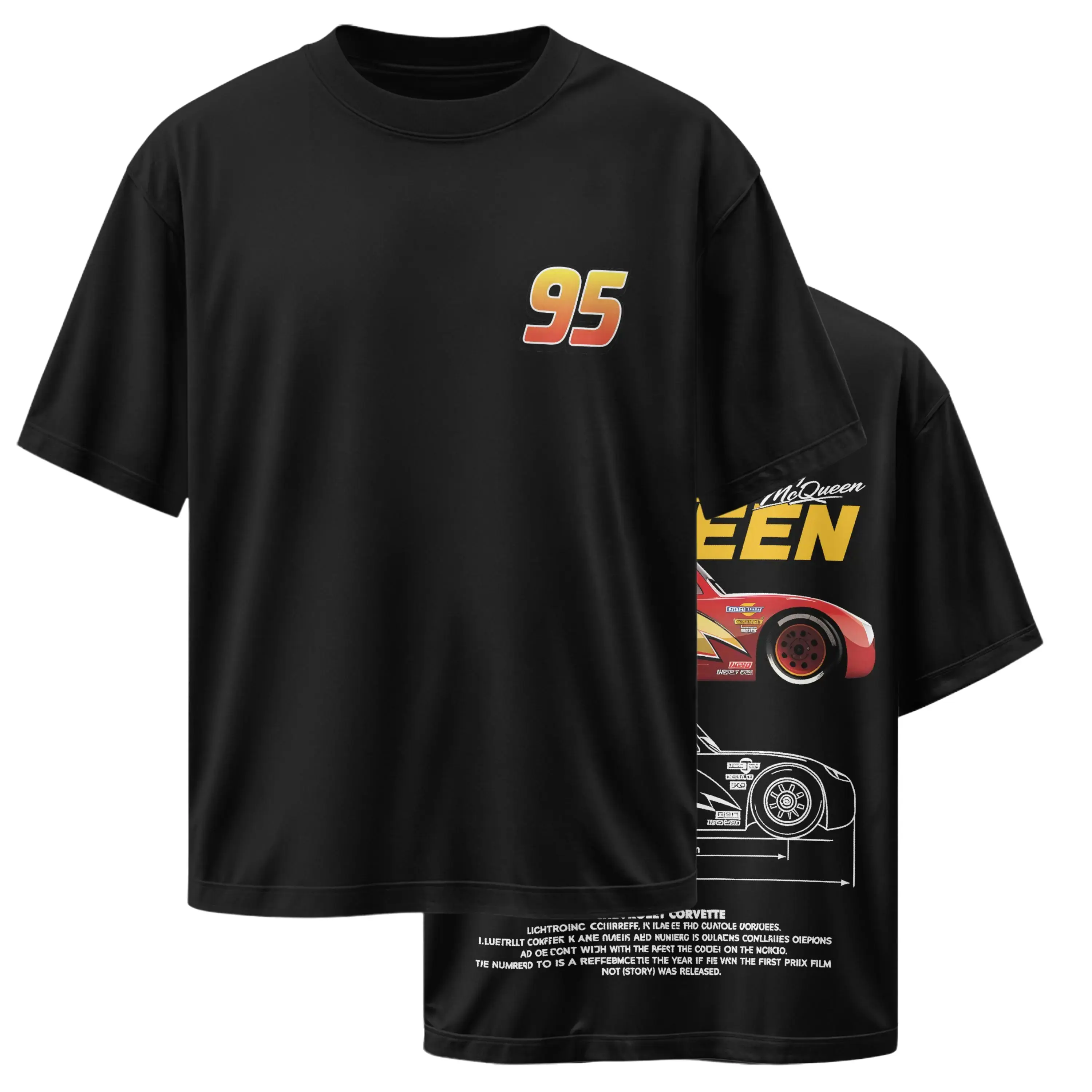 Retro Two Side Cars Movie T-Shirt, Mcquen and Mater Lightning Detail Vintage Unisex Graphic Tee | Top Trendy Y2K Classic Streetwear Racing Style For Fans