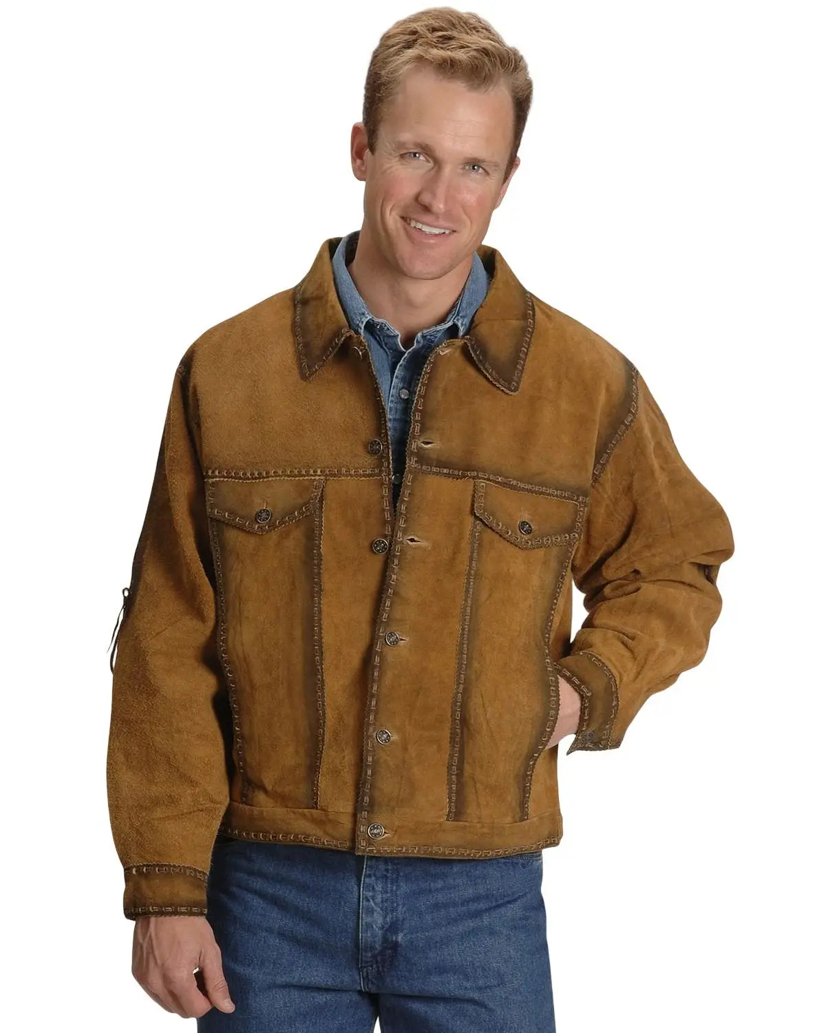 Kobler Leather Men's Rusty Suede Jacket - Rusty Acorn