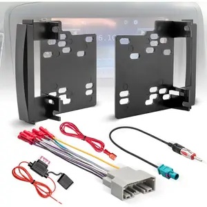 Double DIN Radio Installation Dash Kit W/Radio Wire Harness for 2007-2016 Dodge/Jeep/Chrysler, Aftermarket Radio Dash Stereo Mounting Installation Trim Bezel Bracket Wire Kits