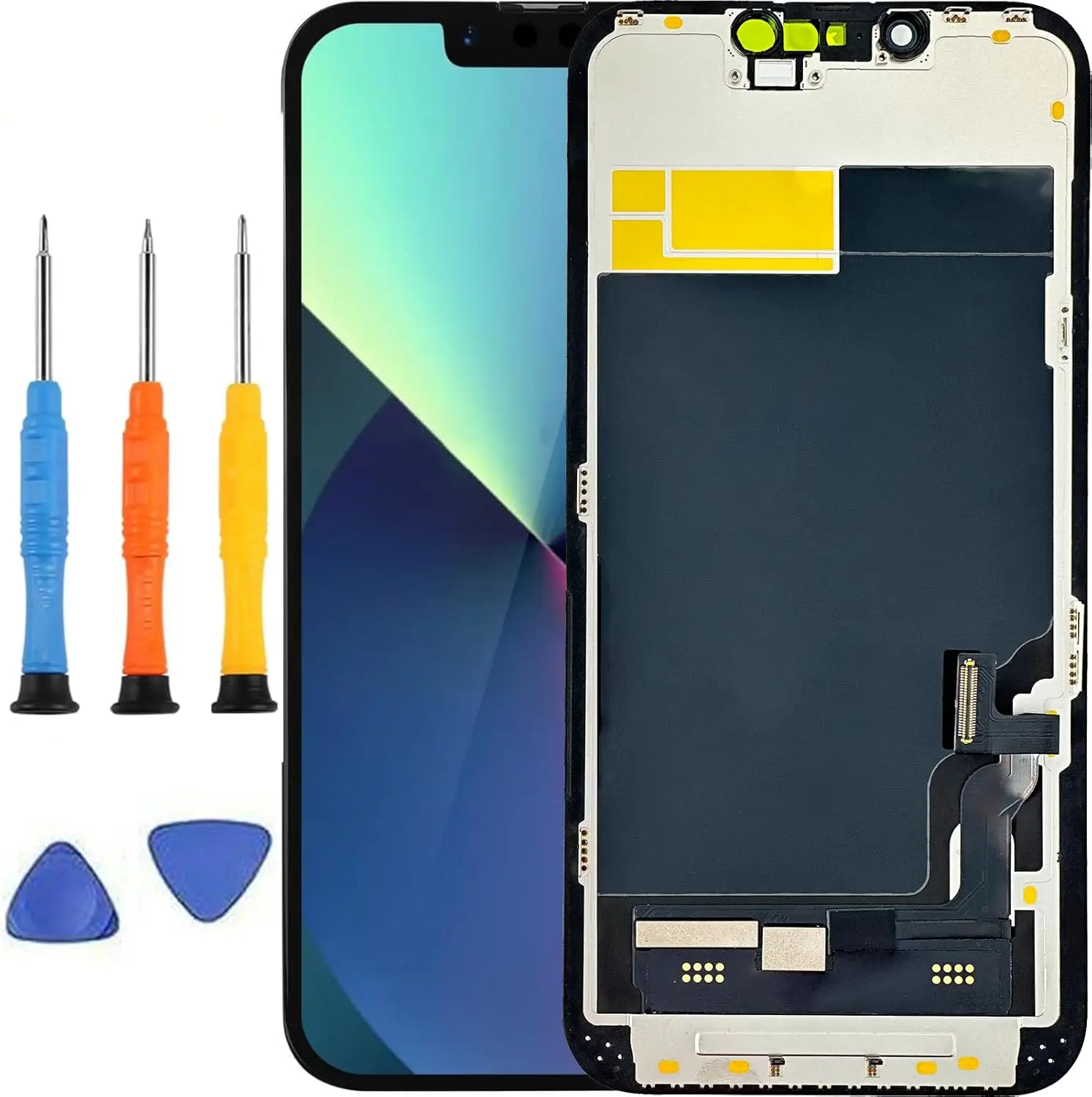 iPhone 13 Screen Replacement for iPhone 13 Screen Replacement A2482 A2631 A2633 A2634 A2635 LCD Display digitizer Touch Screen with Tools Black 6.1 Inch