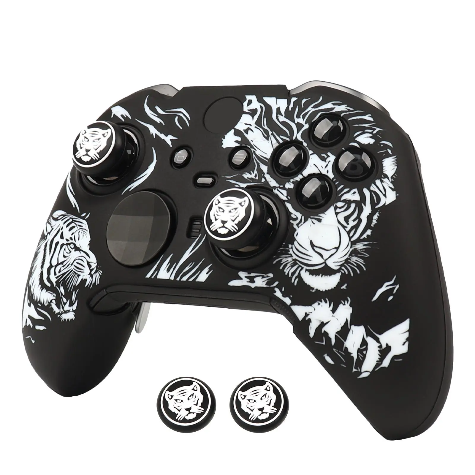 Ralan Silicone Protective Case Cover for Xbox Elite Series 2 Controller, Gamepad Skin with Joystick Caps, Console Accessories, Durability