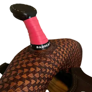 Saddle Grip Barrel Racing Horn Wrap 3 Pack - Let'r Rip Red