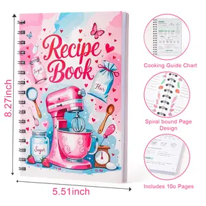 Spiral Recipe Journal, Blank Family Recipe Book & Kitchen Recipe Organizer, Cookbook Planner for Home Cooks, Housewarming Gift, Family Cookbook for Baking Recipes & Meal Planning