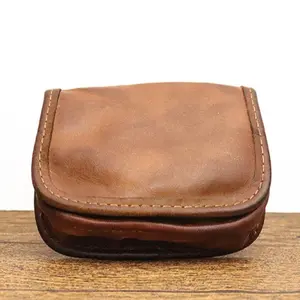 JSERYISGN 1-Pack | Classic Handmade Cowhide Organizer Pouch | Holds Cards & Coins Together | Retro Look, Durable & Cool