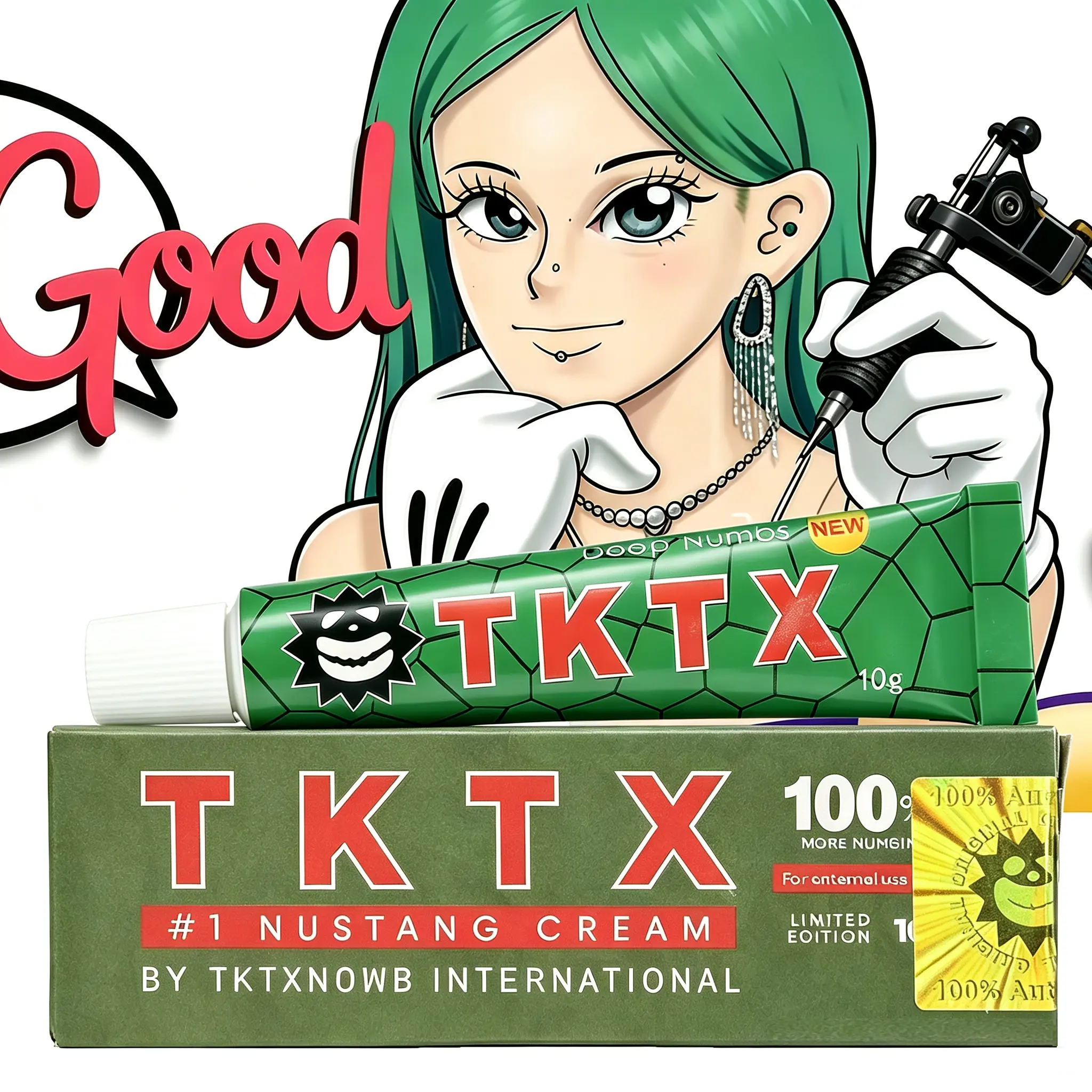 Maximum Strength - TKTX Tattoo Cream, 6 - 8 Hours for Tattoos, Use Before Tattooing, Waxing & Piercing | Tattoo Nursing Extra Strength | 10g | Enhanced Version 100%