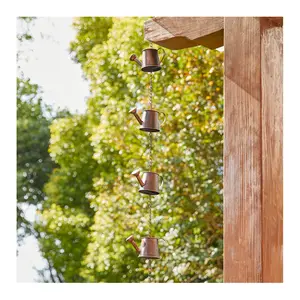 Glitzhome 8.5ft Faux Copper Watering Pot Rain Chain