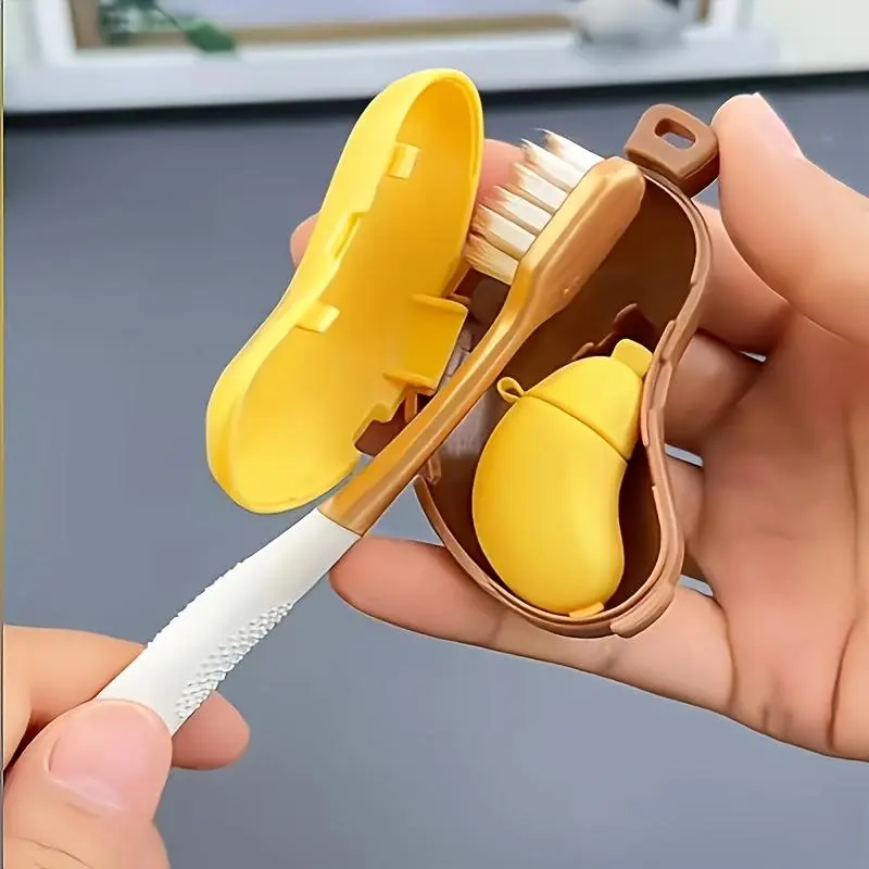 Banana Shaped Toothbrush Holder & Travel Case, Cute Cartoon Design, Durable Abs Plastic, Portable Electric & Manual Brush Cover, Toothbrush Protector & Storage, Toothbrush Holder Organizers